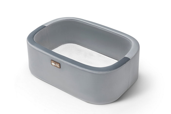 Hanah Home Cuna 90x58x70 cm Gris y Blanco con Estructura Metálica y Tejido Poliéster Fácil Limpieza